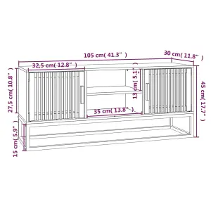 Berkfield TV Cabinet White 105x30x45 cm Engineered Wood and Iron