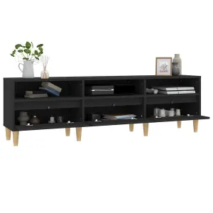 Berkfield TV Cabinet Black 150x30x44.5 cm Engineered Wood