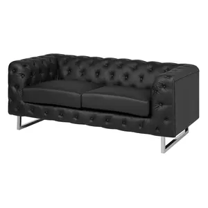 Faux Leather Sofa Set Black VISSLAND