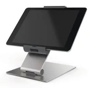 Durable Aluminium Foldable Tablet Holder iPad Desk Stand - Lockable & Rotatable