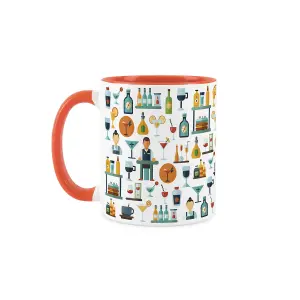 Bartender Mug - Humorous Hospitality & Bar Staff Novelty Job Gifts - Tea/Coffee Hot Drinks Orange Ceramic Cup Present