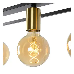 Lucide Ruben Modern Bar Pendant Light - 4xE27 - Black