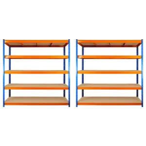 2 Bays of 5 Tier ULTRA HEAVY DUTY Storage Racking 1800h x 1800w x 450d mm 350kg