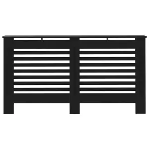 Berkfield Radiator Cover Black 152x19x81 cm MDF