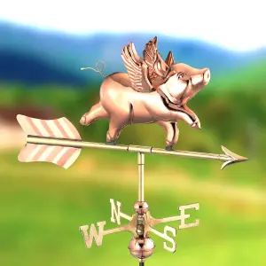 Espira 8840P Flying Pig Cottage Copper Weathervane