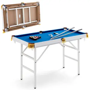 Costway 4FT Folding Billiards Table Portable Pool Game Table Set with 2 Cues 16 Balls