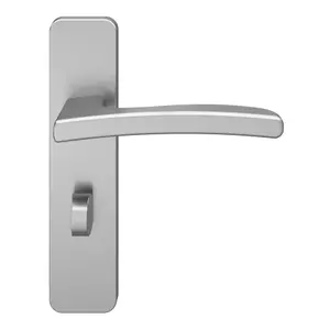 GoodHome Irvil Brushed Nickel effect Round Lock Door handle (L)126.5mm (D)58mm, Pair