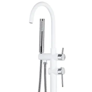 Freestanding Bathtub Faucet TUGELA White-Silver