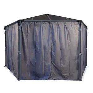 Palram - Canopia Hexagonal Grey Gazebo curtain, Pack of 6 (L)2170mm (W)2320mm