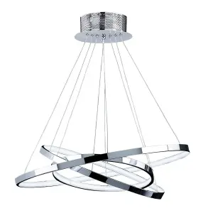 Luminosa Kline Ceiling Pendant Light Chrome, Frosted Acrylic