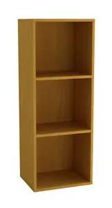 URBNLIVING 30cm Height Beech 3 Tier Wooden Bookcase Shelving Display Storage Wood Shelf Shelves Cube