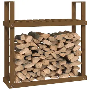 Berkfield Firewood Rack Honey Brown 110x35x108.5 cm Solid Wood Pine