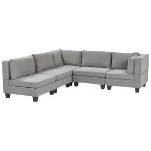 Corner Sofa UNSTAD Light Grey Fabric Right Hand