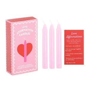 Something Different Love Affirmation Box Candles (Pack of 3) Pink (One Size)