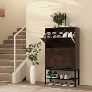 Costway Industrial Shoe Storage Cabinet Entryway Freestanding Shoe Rack