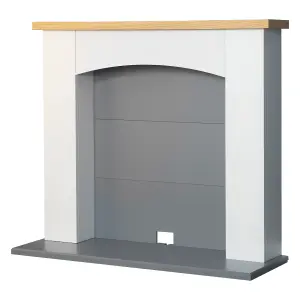 Adam Huxley Electric Stove Fireplace in Pure White & Grey, 39 Inch