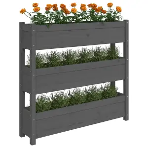 Berkfield Planter Grey 112x25x104.5 cm Solid Wood Pine