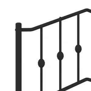 Berkfield Metal Bed Frame without Mattress with Footboard Black 193x203cm