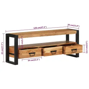 Berkfield TV Cabinet 120x30x45 cm Solid Wood Acacia