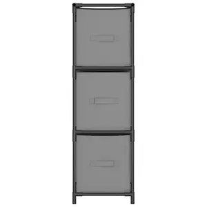 Berkfield Storage Cabinet with 3 Fabric Drawers Grey 34x34x101 cm Steel