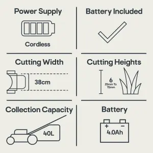 Mountfield Freedom100 38 Li Kit Cordless 20V Rotary Lawnmower