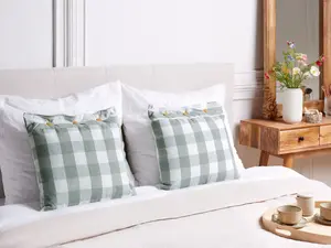 Set of 2 Cushions TAMNINE 45 x 45 cm Checked Mint Green