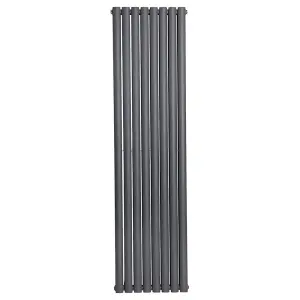 Right Radiators 1600x472mm Vertical Double Oval Column Designer Radiator Anthracite