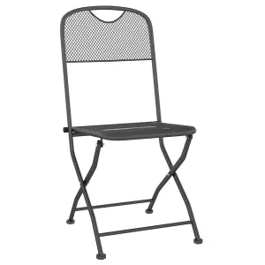 Berkfield Folding Garden Chairs 4 pcs Expanded Metal Mesh Anthracite