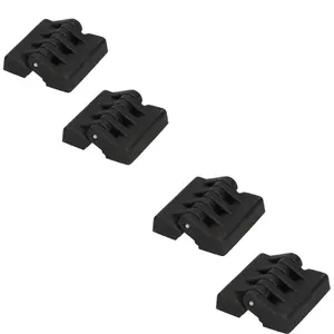 Pack 4 Black Polyamide Hinge Reinforced Plastic 48x49mm Italian Concealed Fixing