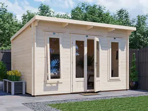 Dunster House Log Cabin Garden Office 4 x 3 Metres Summerhouse Terminator Pent