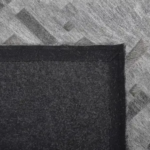 Leather Area Rug 140 x 200 cm Grey DARA