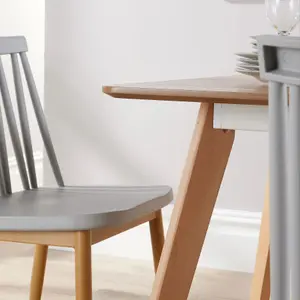 Home Source Rayna Table and 4 Grey Lucy Chairs