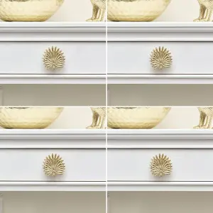 Melody Maison Set of 4 Gold Palm Leaf Drawer Knobs