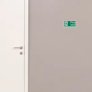 EAI - Fire Exit Sign Man Left 300x150mm Self Adh Semi Rigid PVC