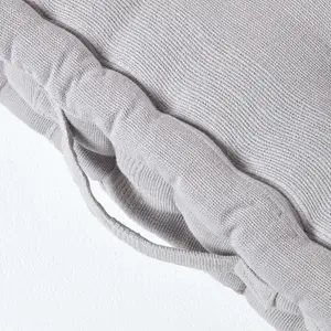 Homescapes Silver Grey Rajput Ribbed Cotton Floor Cushion