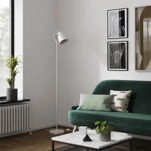 GoodHome Hayle Matt White LED Floor lamp