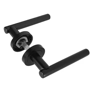 Z14 T-Bar Lever Rose Door Handle, Matt Black - Handlestore