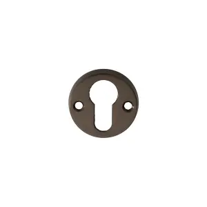 45mm Euro Profile Open Escutcheon 8mm Depth Dark Bronze Keyhole Cover