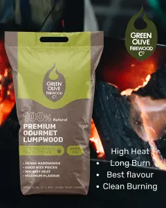 Green Olive Firewood Co Premium Gourmet Lumpwood BBQ Charcoal 18kg