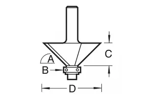 Trend C049 x 1/4 TCT Bearing Guided Chamfer Cutter 45 Degree 12.7 x 32mm