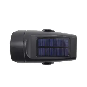 Black Solar-powered 15lm Integrated LED Outdoor Spotlight