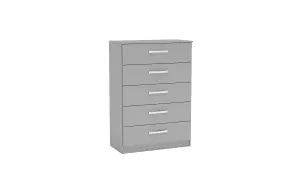 Birlea Lynx 5 Drawer Chest Grey