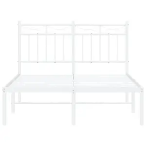 Berkfield Metal Bed Frame with Headboard White 120x190 cm