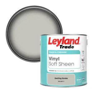 Leyland Trade Vinyl Soft Sheen Walls & Ceilings Emulsion Paint Swirling Smoke (PPG1007-2) - 2.5L