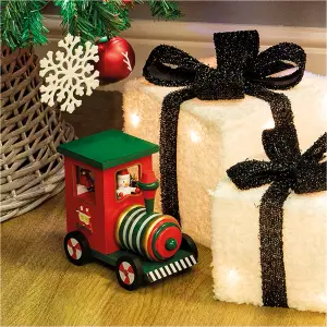 Home Festive Wooden Musical Christmas Train Music Box