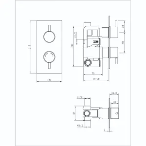 Venus Single Outlet Concealed Valve & Round Slide Rail Kit