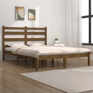 Berkfield Bed Frame Honey Brown Solid Wood Pine 200x200 cm