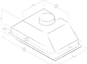 Elica ERA-HE-SS-80 73.5cm Built In Cooker Hood, B Energy Rating, Stainless Steel