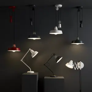 GoodHome Yarra Matt Black Pendant ceiling light, (Dia)300mm