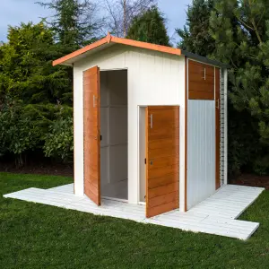 Shire Multi Store 6x6 ft Apex Wooden 4 door Shed with floor